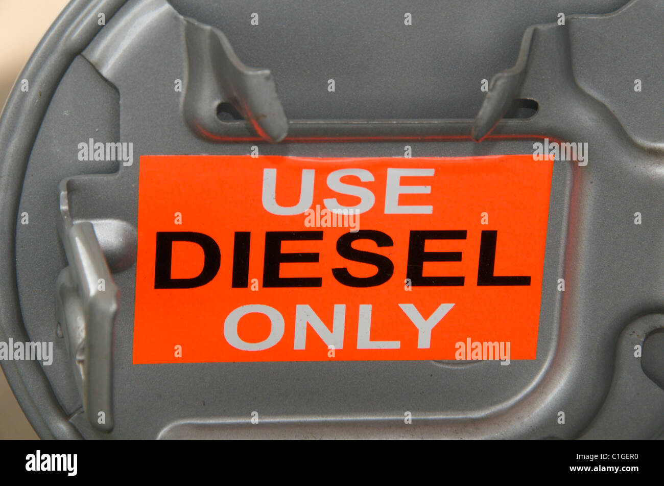 Images of fuel petrol diesel pumps nozzles on forecourt of garage