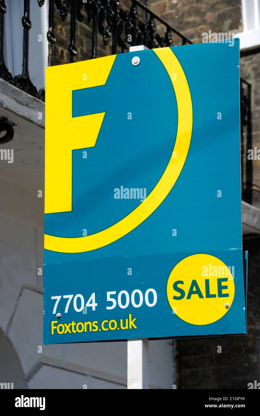 Foxtons estate agent board Stock Photo Alamy