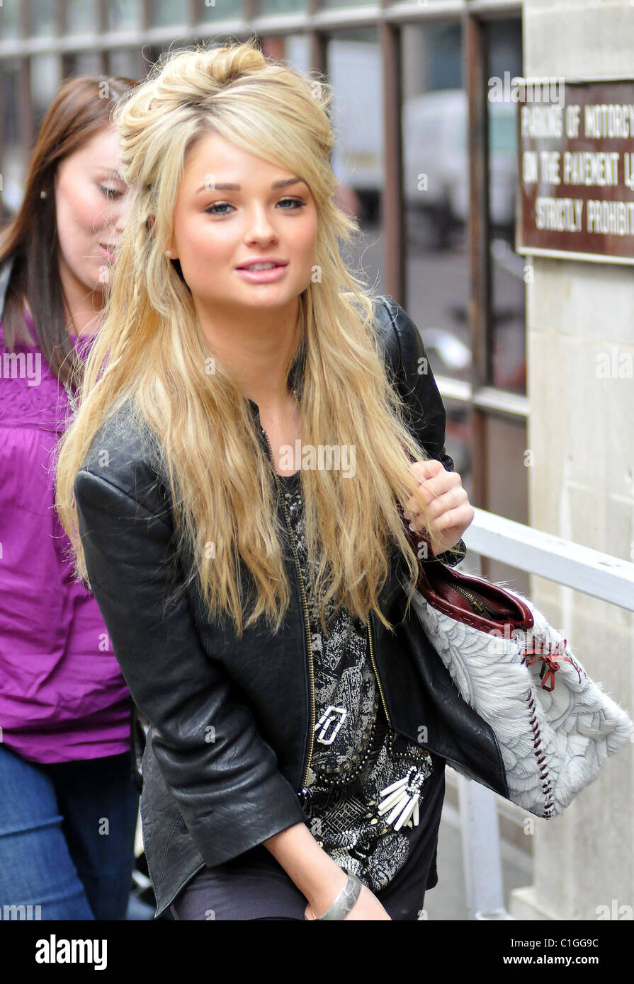 Emma Rigby leaves BBC Radio One London, England - 28.05.09 Stock Photo ...
