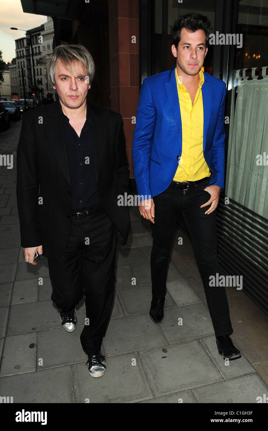 Nick Rhodes and Mark Ronson outsite of Cipriani restaurant London ...
