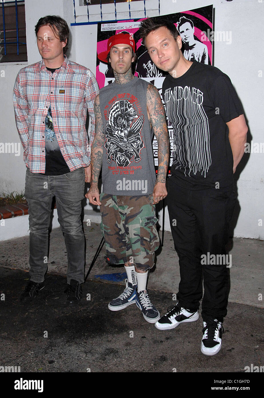 Tom Delonge, Travis Barker, Mark Hoppus of 'Blink 182' Blink-182 Tour  launch held at The El Compadre restaurant Los Angeles Stock Photo - Alamy