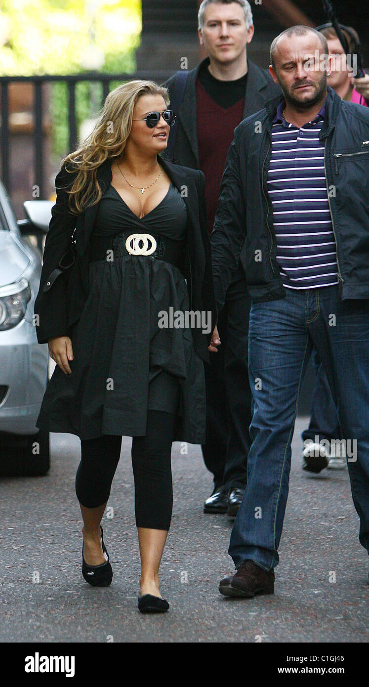 Kerry Katona and her husband Mark Croft leaving the London studios after appearing on 'GMTV'. Amongst other topics, Kerry Stock Photo