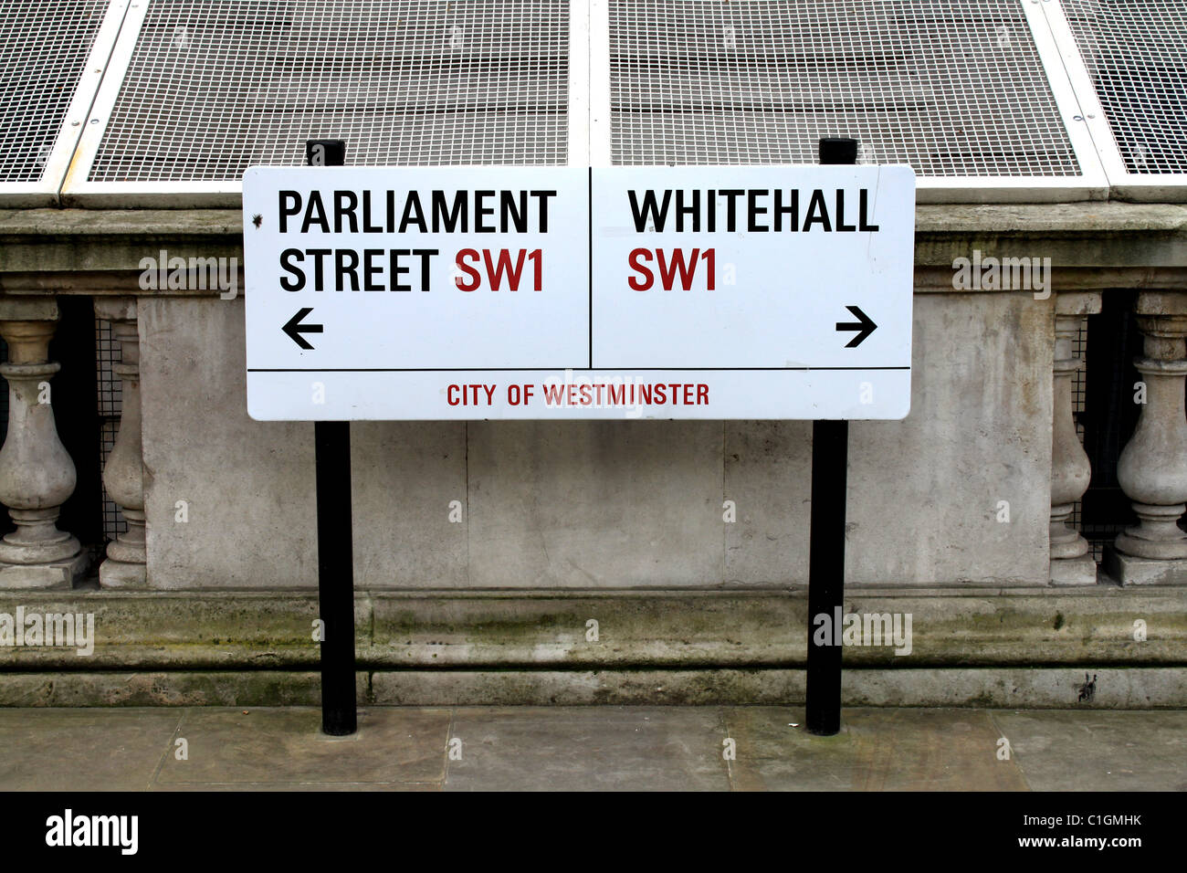 Whitehall Street Sign London UK Stock Photo