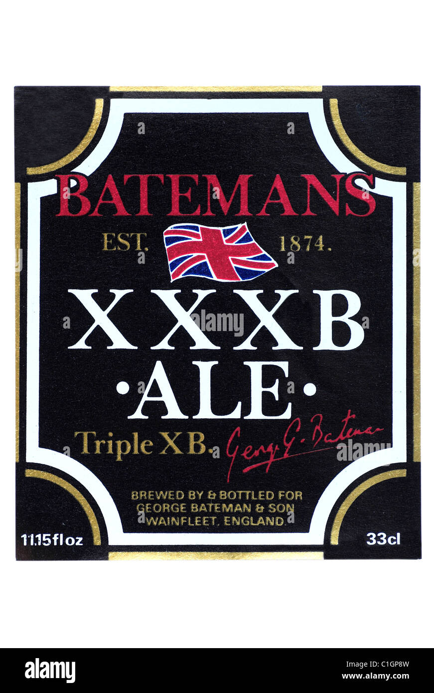 Batemans XXXB Ale bottle label - date unknown Stock Photo - Alamy