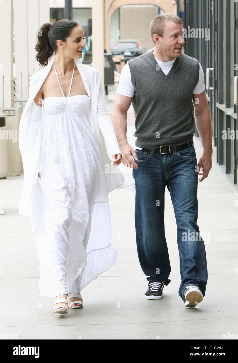 Guy Ritchie and Jasmine Waltz go for lunch at Marmalade Cafe in Malibu. Los Angeles, California