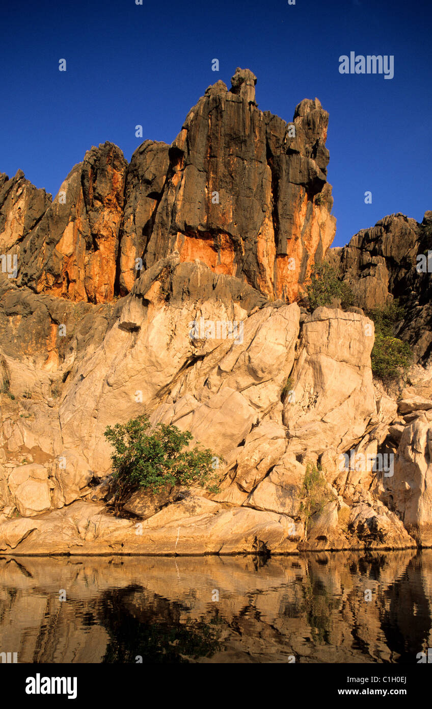 Australia, Western Australia, Kimberley National Devonian reef park, Geikie Gorge and the Fitzroy river Stock Photo