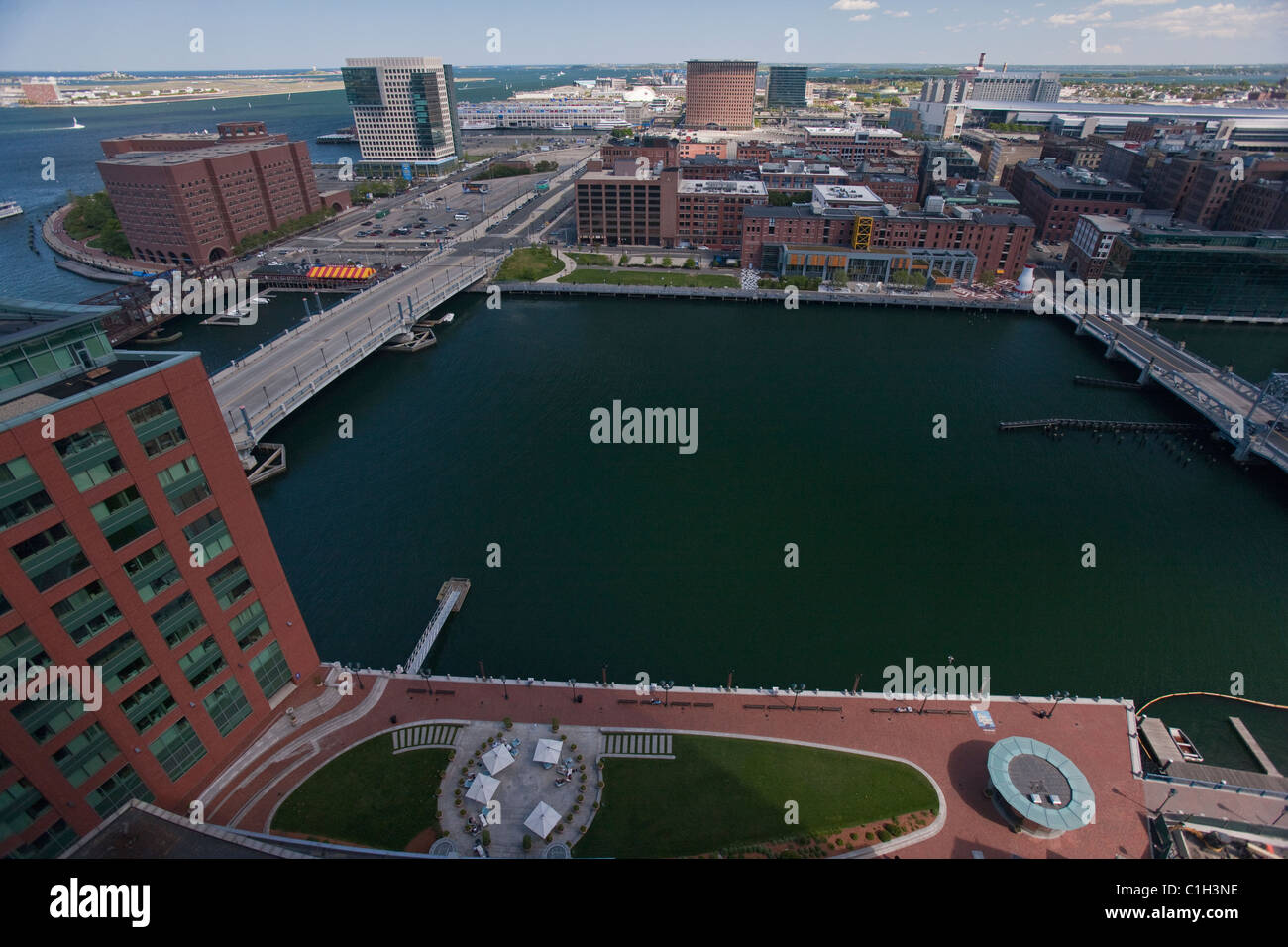 High angle view of a city, Boston, Massachusetts, USA Stock Photo