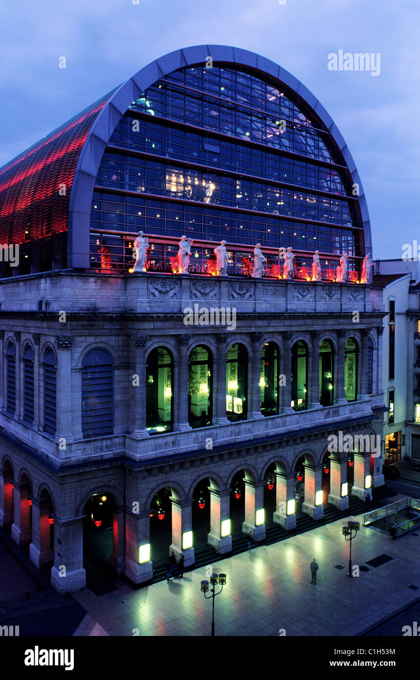 France, Rhone, Lyon, opera house of Lyon, rebuilt by Jean Nouvel Stock