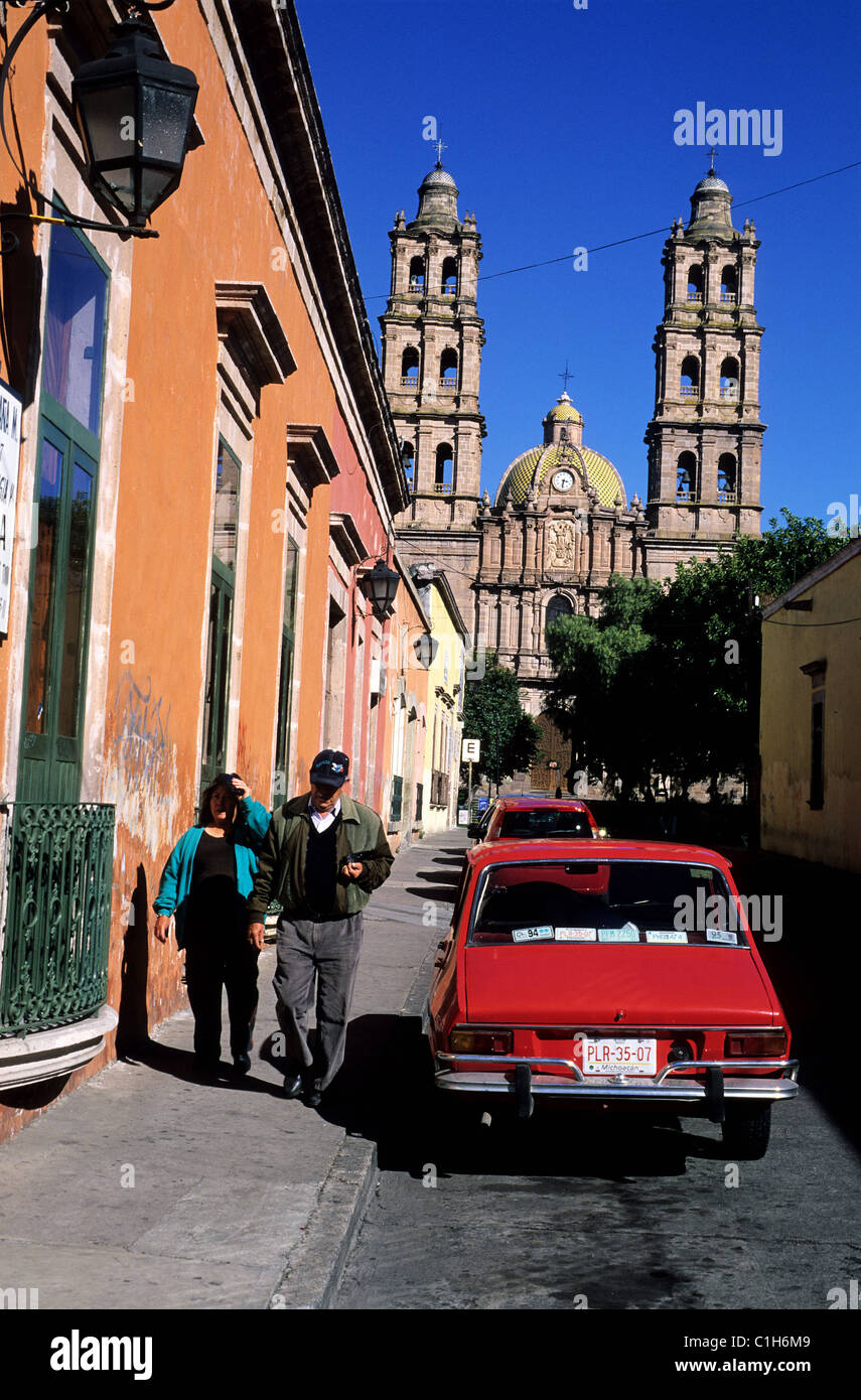 Mexico, Michoacan State, Mexico, Morelia City, street near Plaza del