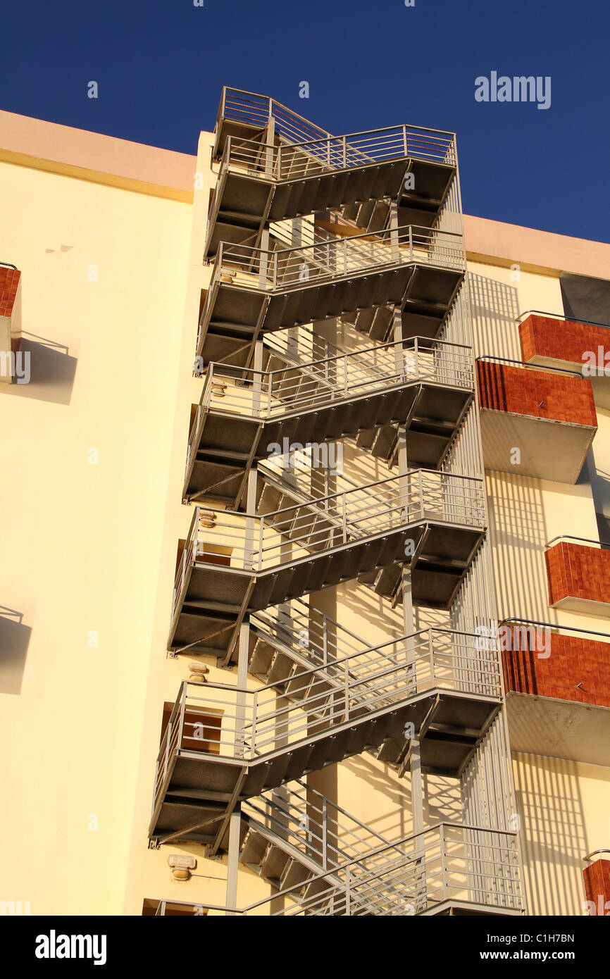 Hotel fire escape in Palma Nova, Majorca Stock Photo - Alamy