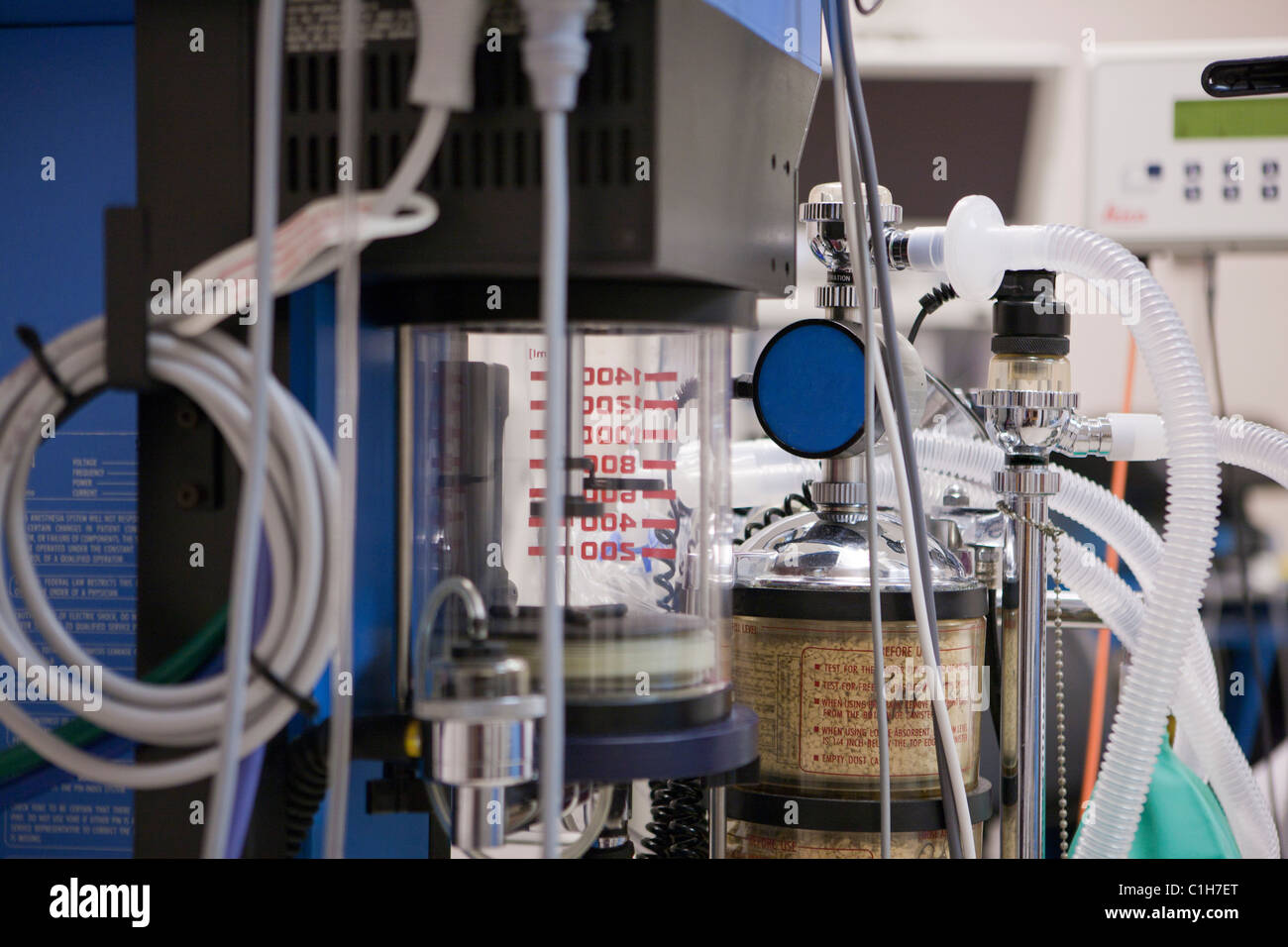 Anesthesia machine for surgery in operating room Stock Photo