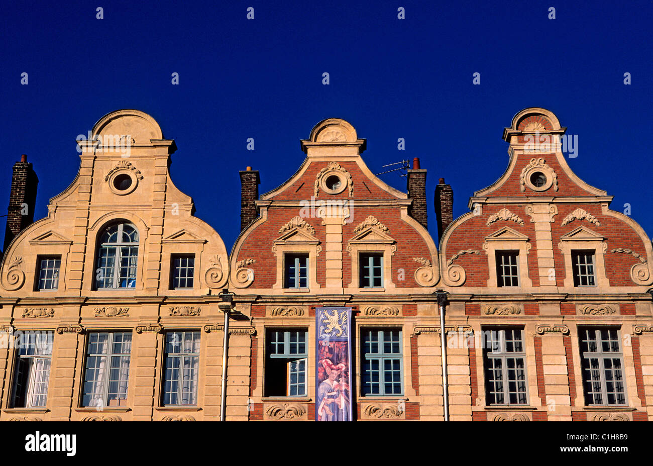 France, Pas de Calais, the Grand square (large square) of Arras city Stock Photo
