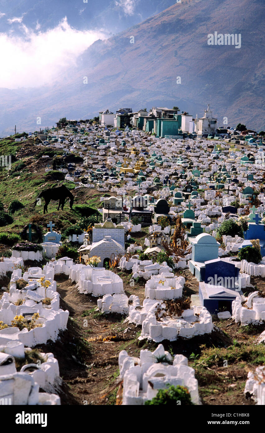 Guatemala, Western Cordillera, Quetzaltenango Department, Zunil, cemetery Stock Photo