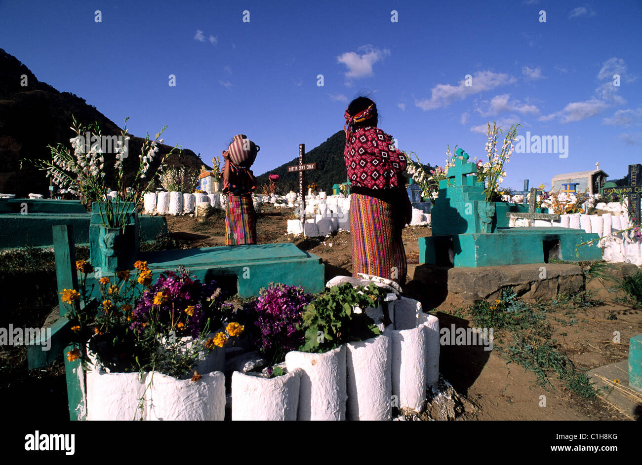 Guatemala, Western Cordillera, Quetzaltenango Department, Zunil, cemetery Stock Photo