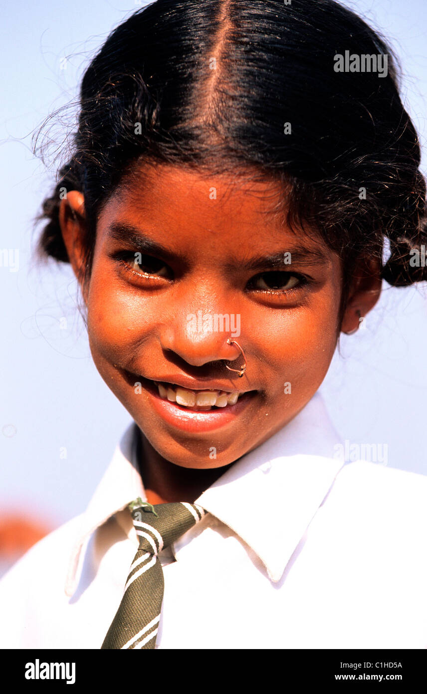 India, state of Bihar, Bodhgaya, young school girl Stock Photo - Alamy