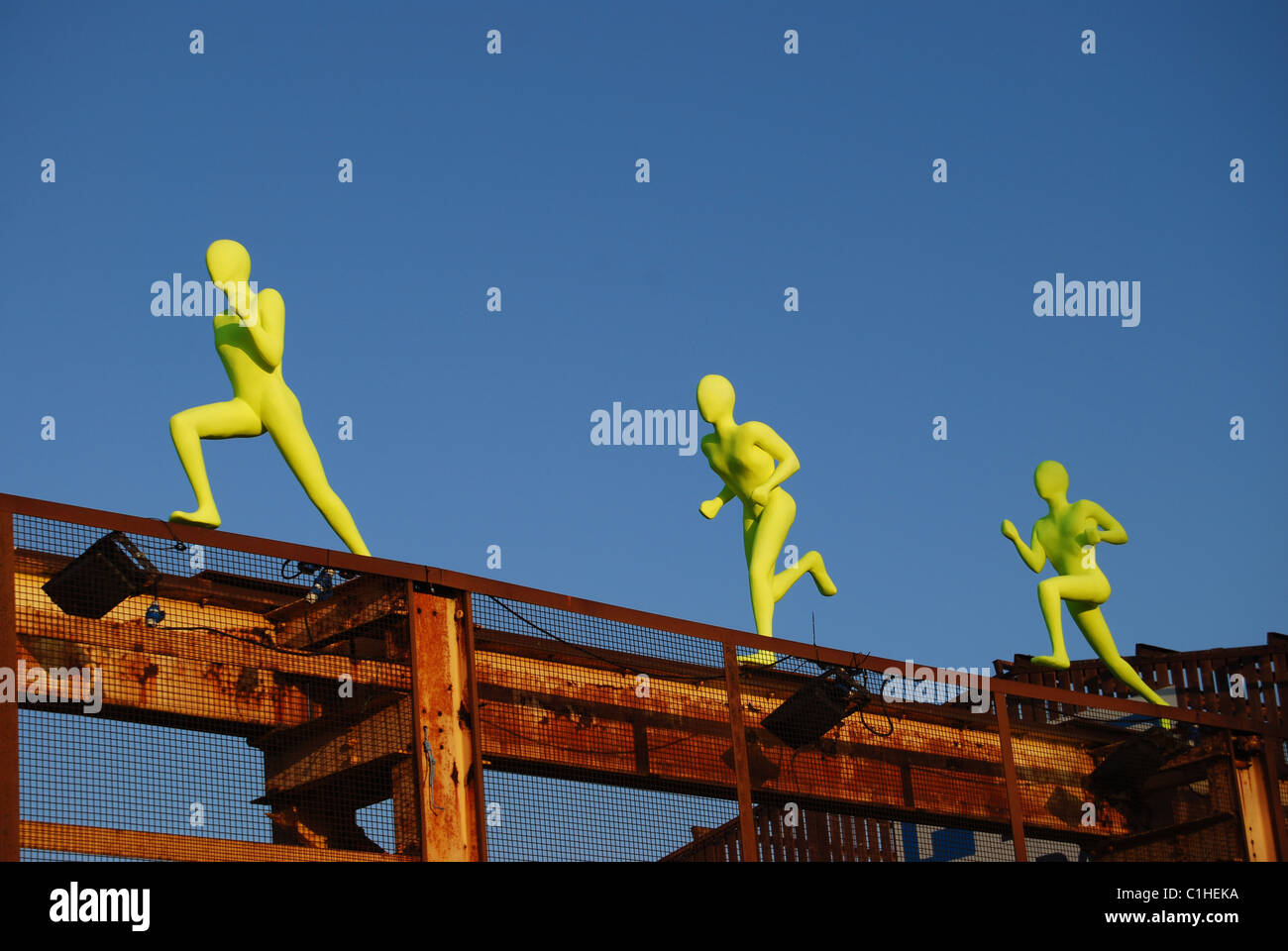 Running sculptures, Liverpool Stock Photo Alamy