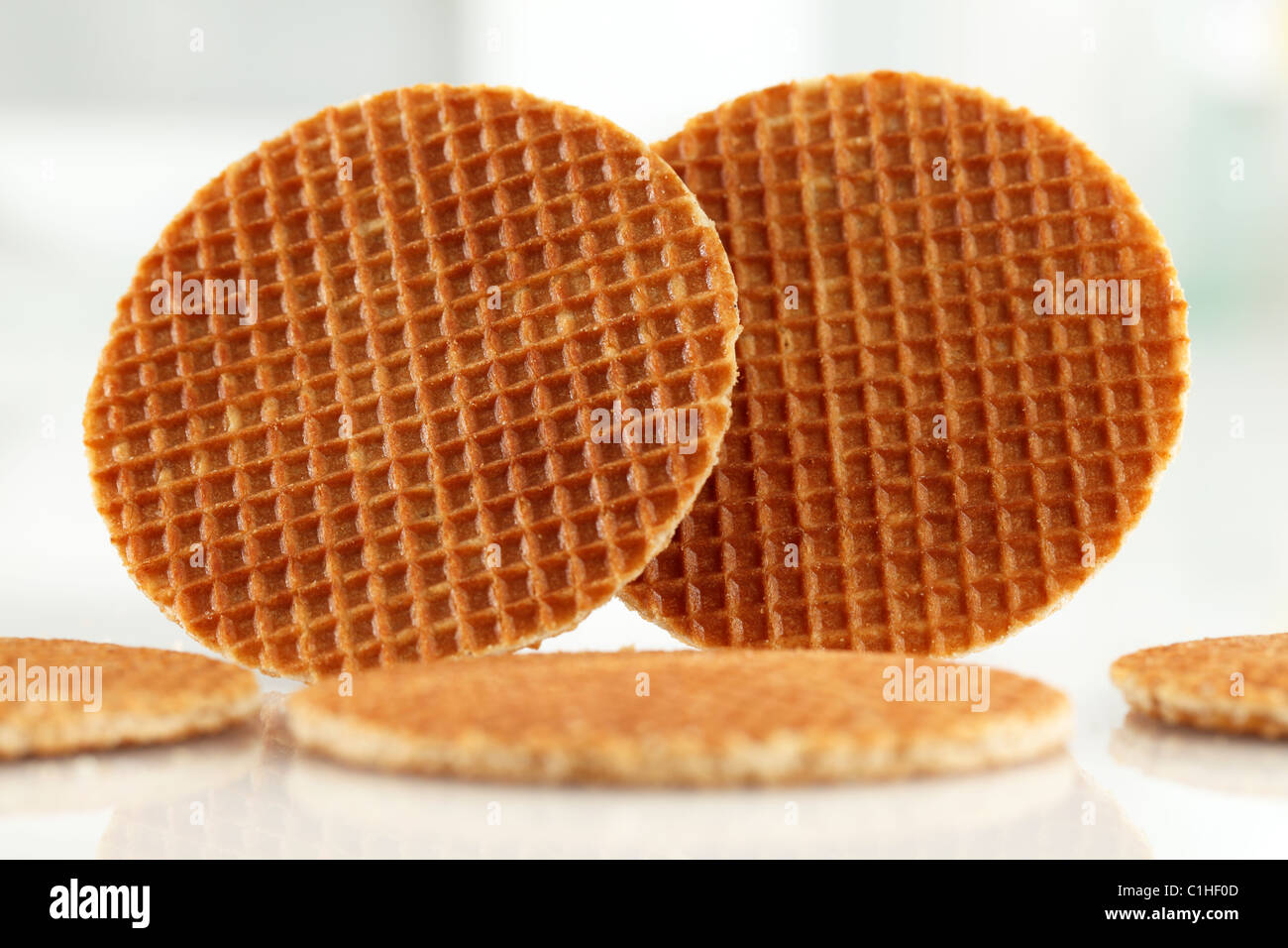 SYRUP WAFFLES Stock Photo