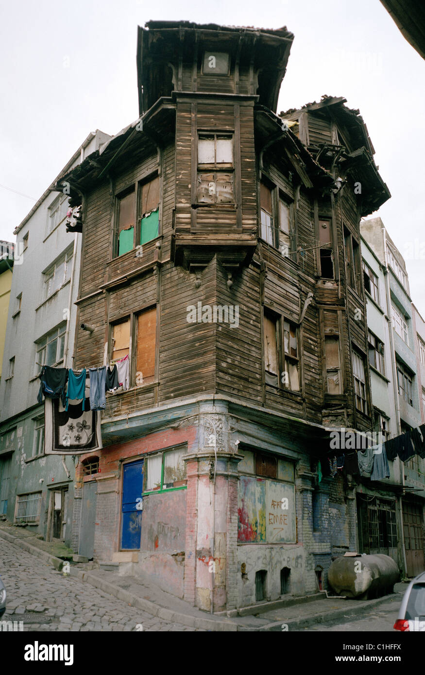Old Ottoman House in Istanbul in Turkey in Middle East Asia. Housing
