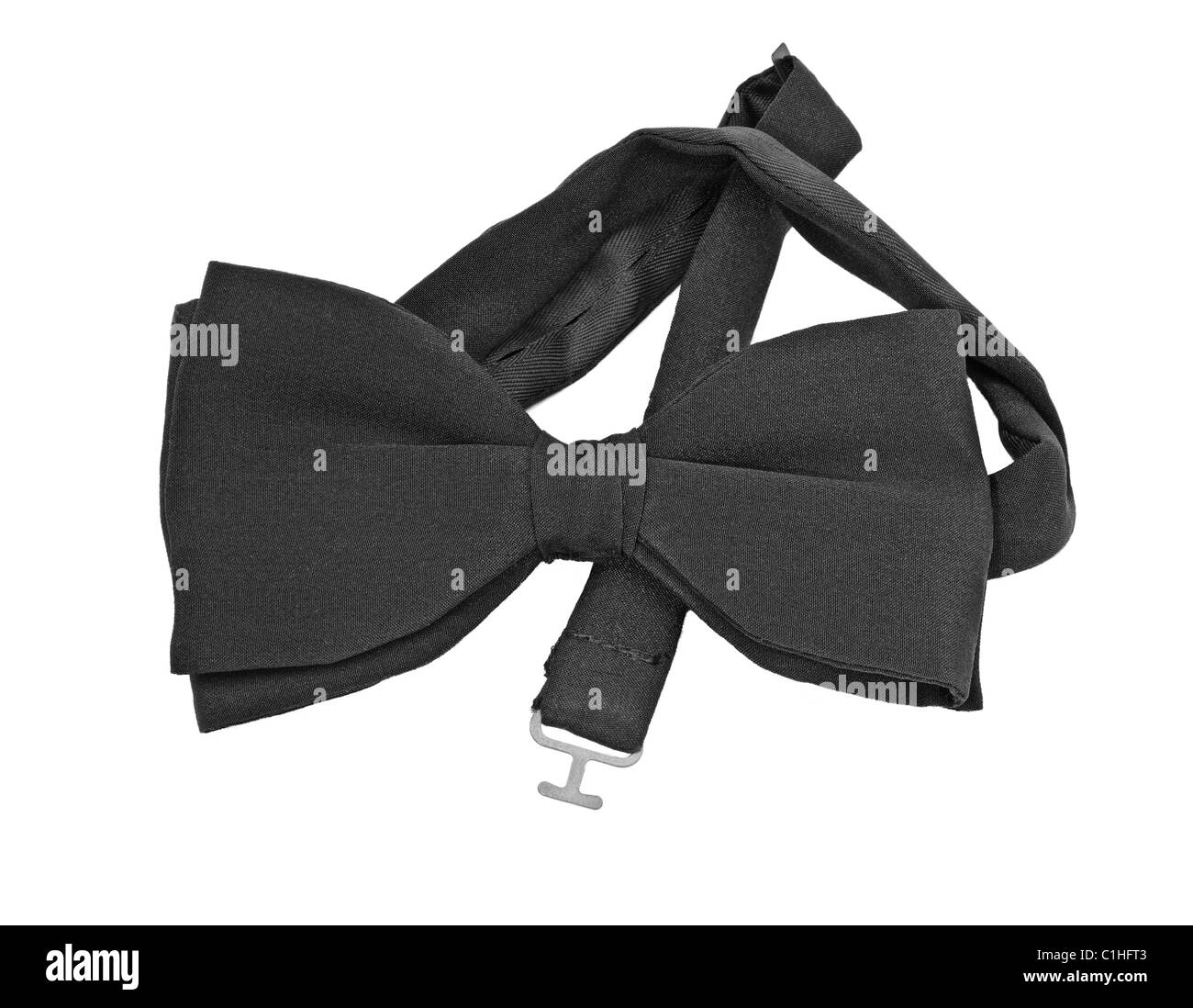 Pretied black silk bow tie Stock Photo Alamy