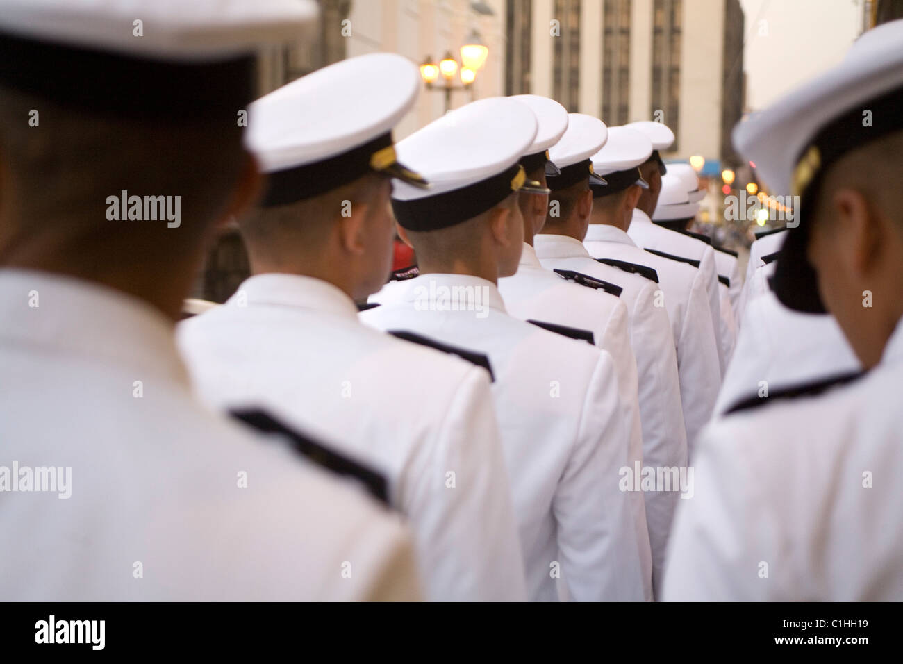 Line of Peruvian police cadets, Lima Peru' Stock Photo