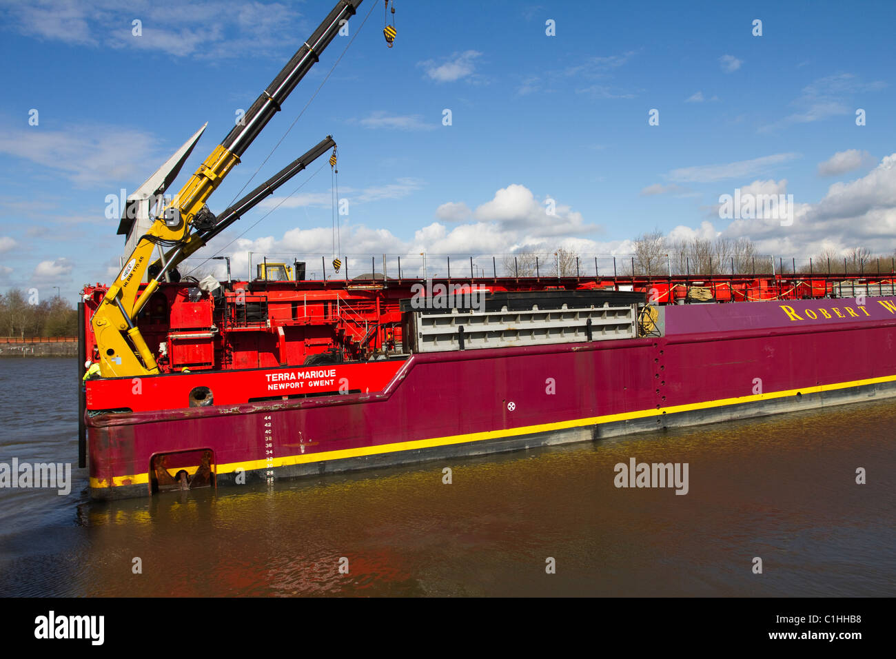 Unloading Alstom National Grid Electrical Transformer, transport of heavy loads from the barge