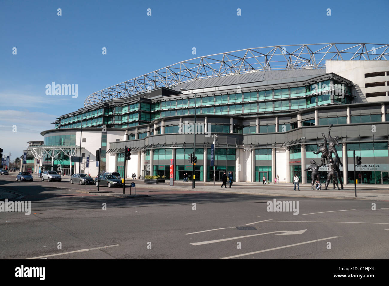 View of the redeveloped south stand of Twickenham Rugby Stadium, London, UK. Stock Photo
