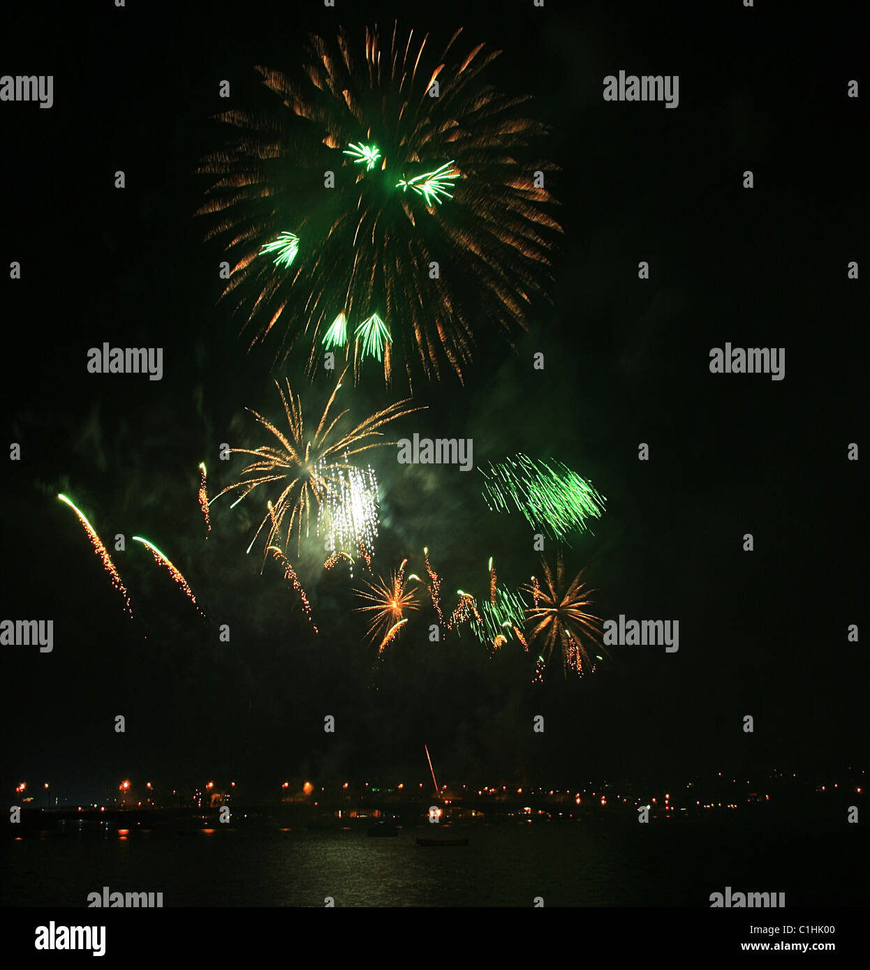 Fireworks National Lottery Skyfest Wexford 2011 Stock Photo Alamy