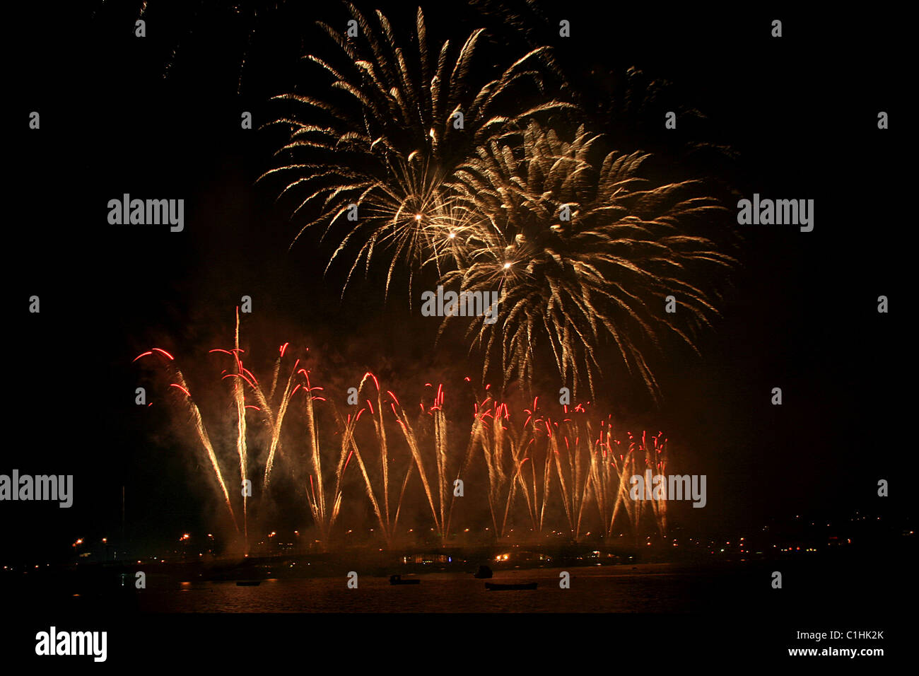 Fireworks National Lottery Skyfest Wexford 2011 Stock Photo Alamy