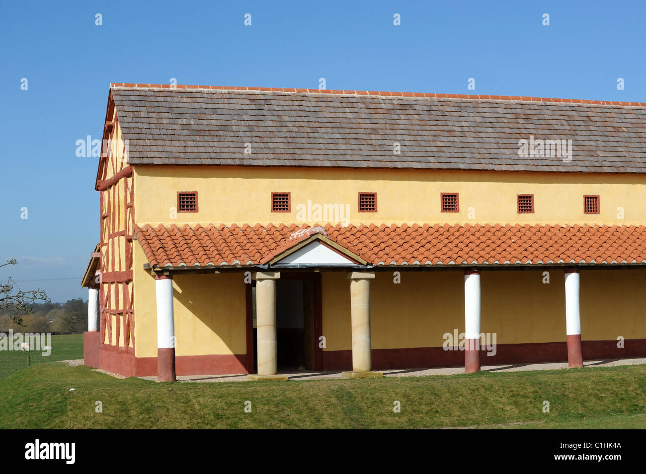Wroxeter Replica Roman Town House built for TV show Stock Photo