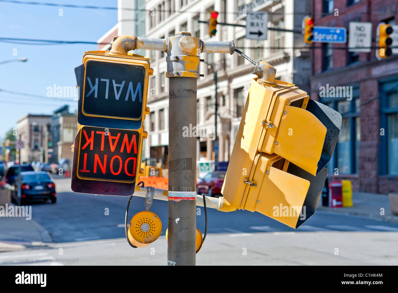 Don't Walk Pedestrian Cross Walk Sign Stock Photo