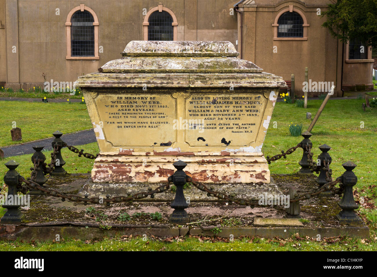 Elaborate tomb in a church yard Stock Photo