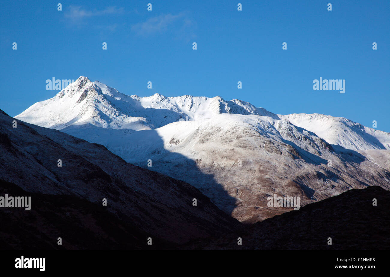 The snow covered mountains of Glen Shiel Wester Ross Scotland Stock Photo