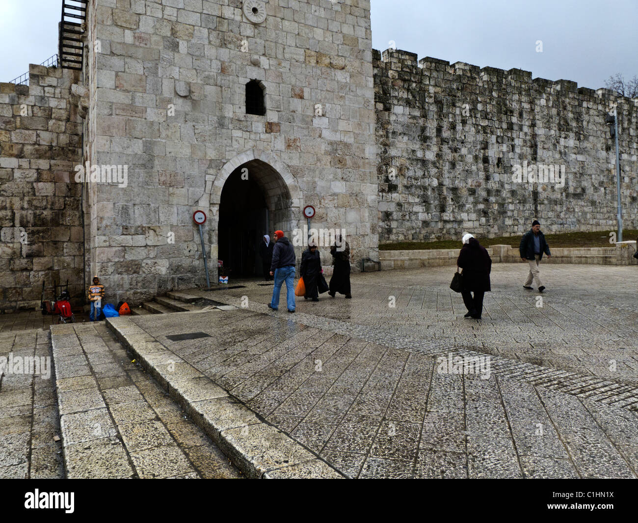 Gates of Jerusalem,Herod's Gate Stock Photo