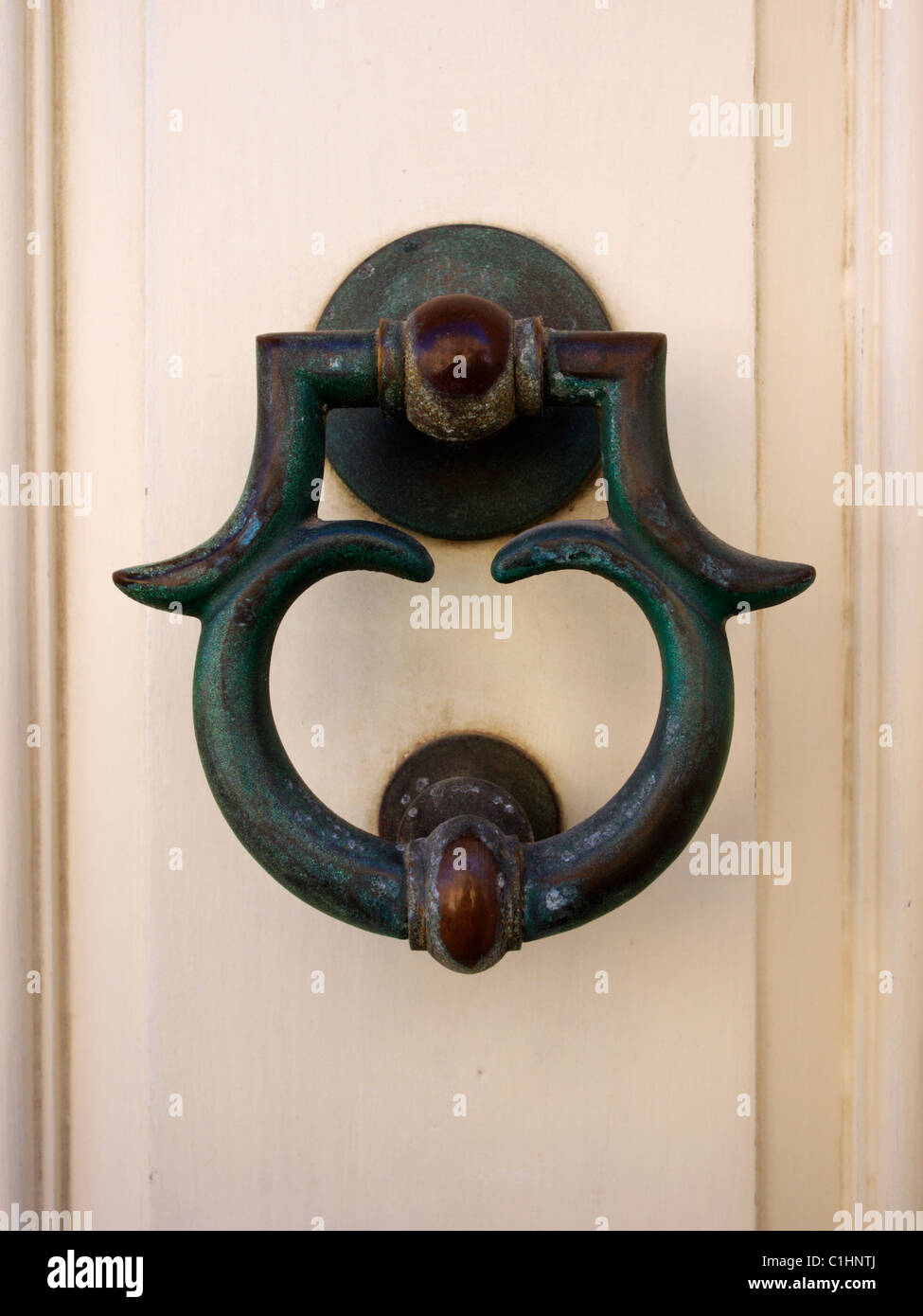 Brass door knob, Malta Stock Photo