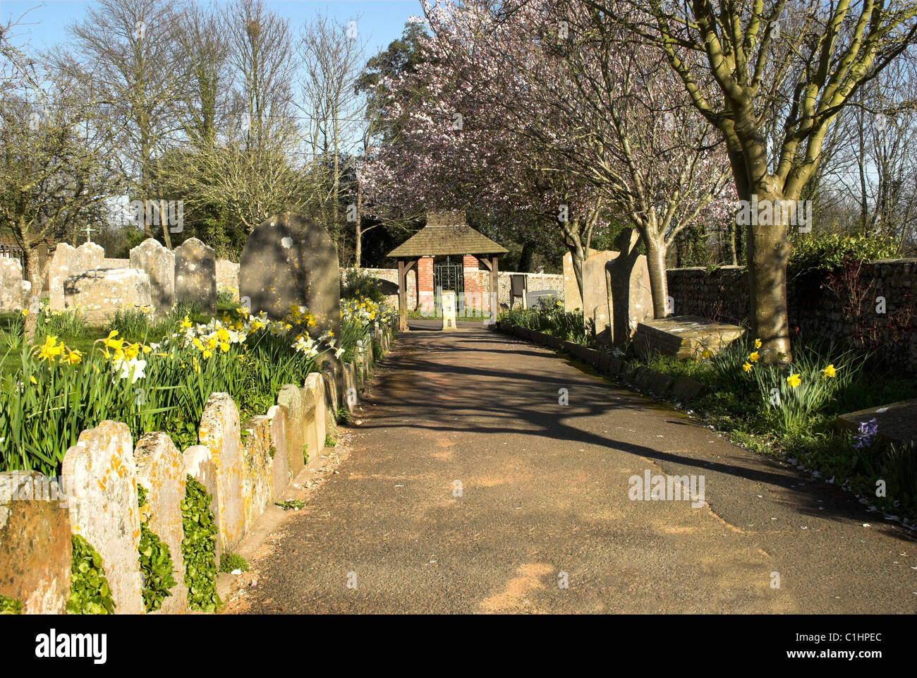 The main path leading down from the Anglo Saxon St Mary's Church