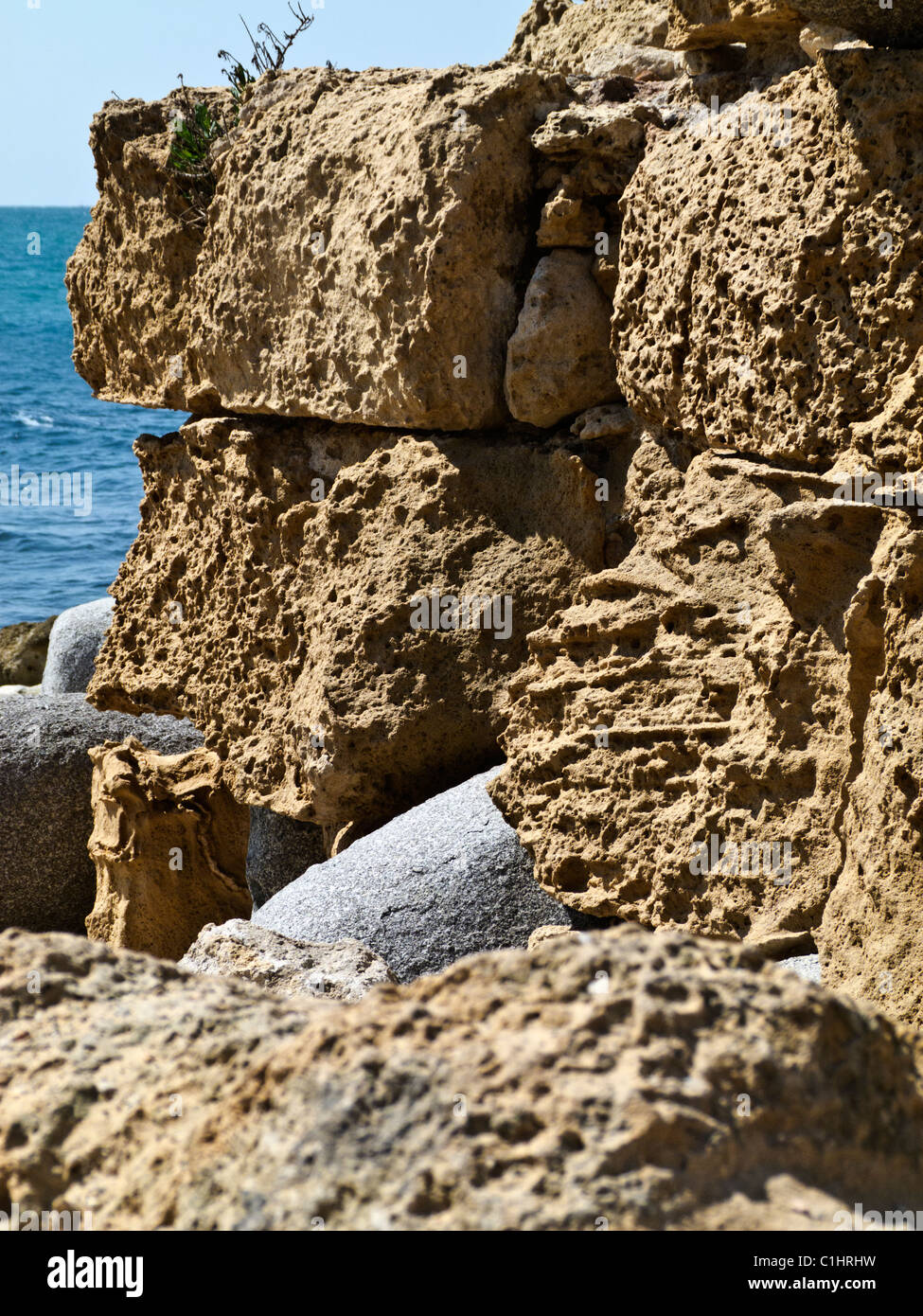 Caesarea ,Caesarea Maritima,roman columns used as building material ...