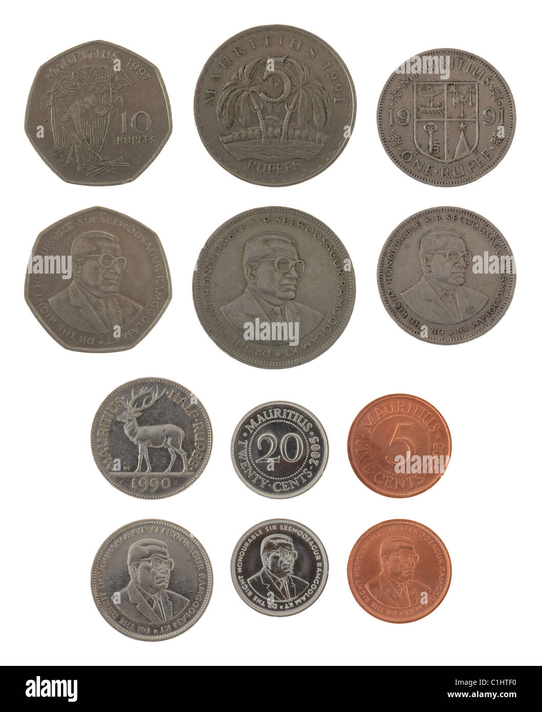 Mauritian rupee coin Cut Out Stock Images & Pictures - Alamy