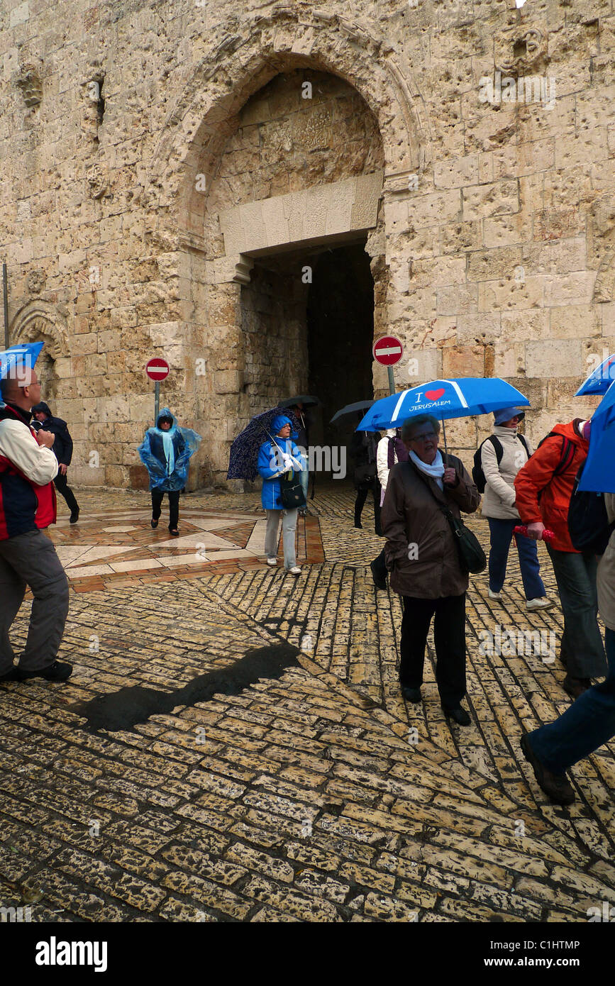 Gates of Jerusalem,Zion Gate Stock Photo