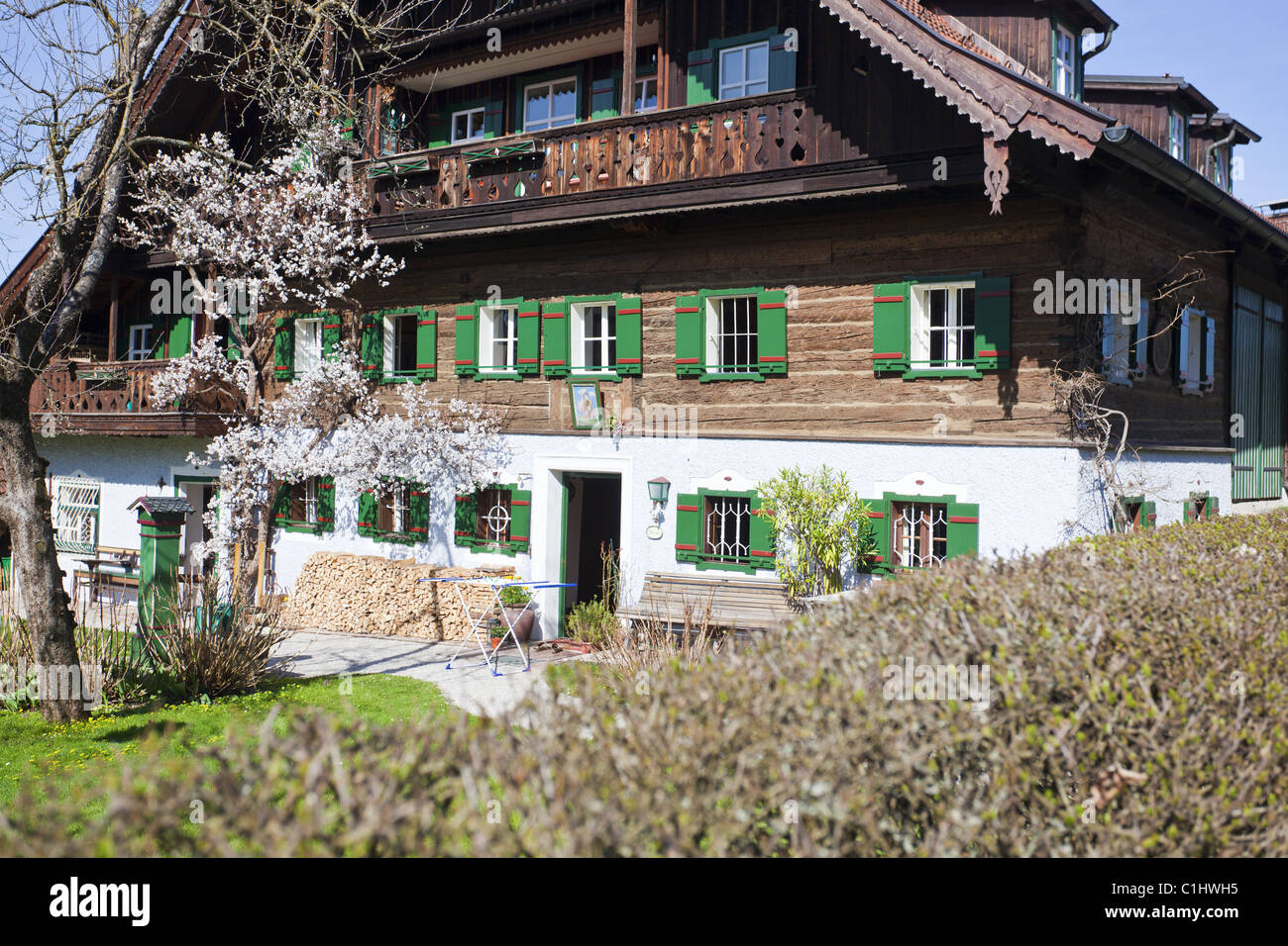 Flachgau barnyard, Elsbethen, Salzburger Land, Austria, Europe Stock Photo