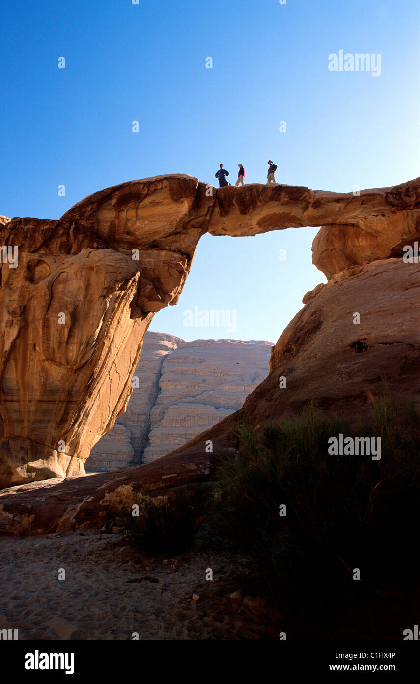 Jordan, Wadi Rum, the stone bridge of Um Fruth Stock Photo