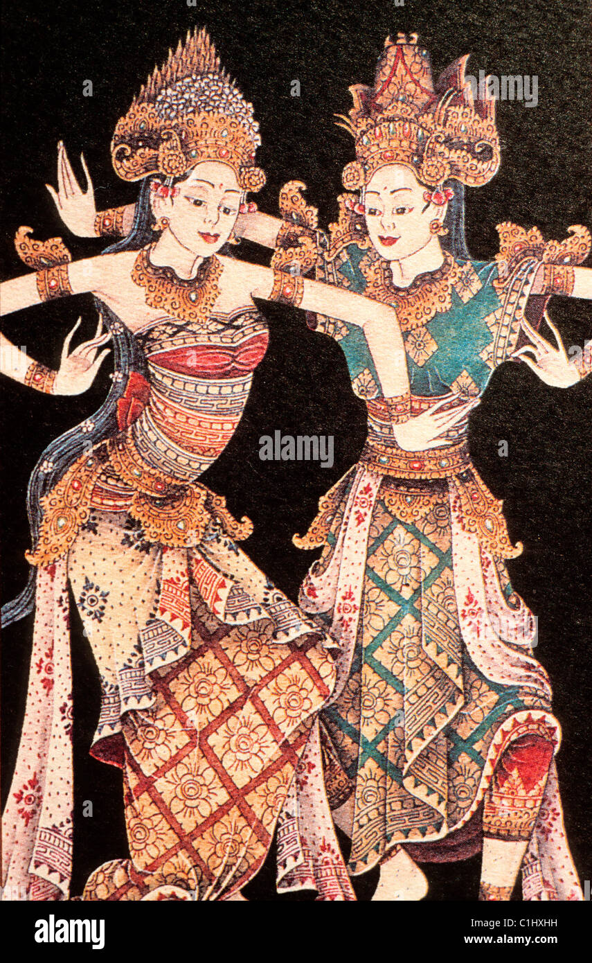 Indonesia, Bali, traditional painting Stock Photo Alamy