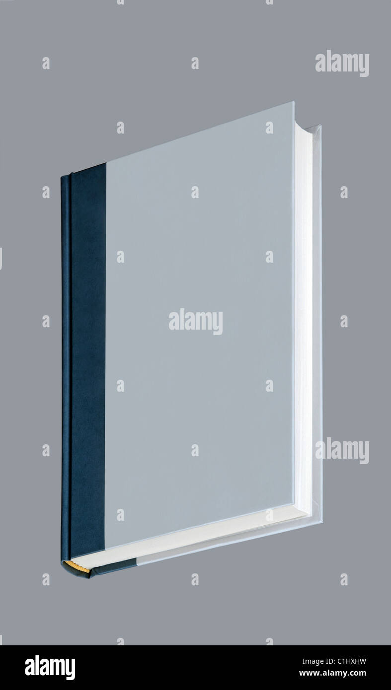 Plain, standing book isolated by gray background Stock Photo