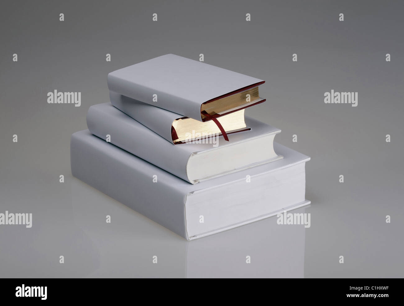White  plain books in a stack for design layout Stock Photo