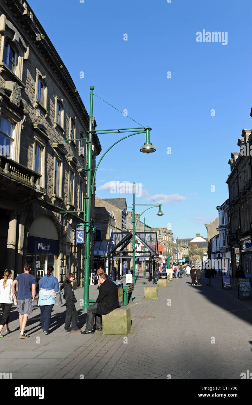 Shopping precinct street in the Derbyshire Peak District town of Buxton UK Stock Photo