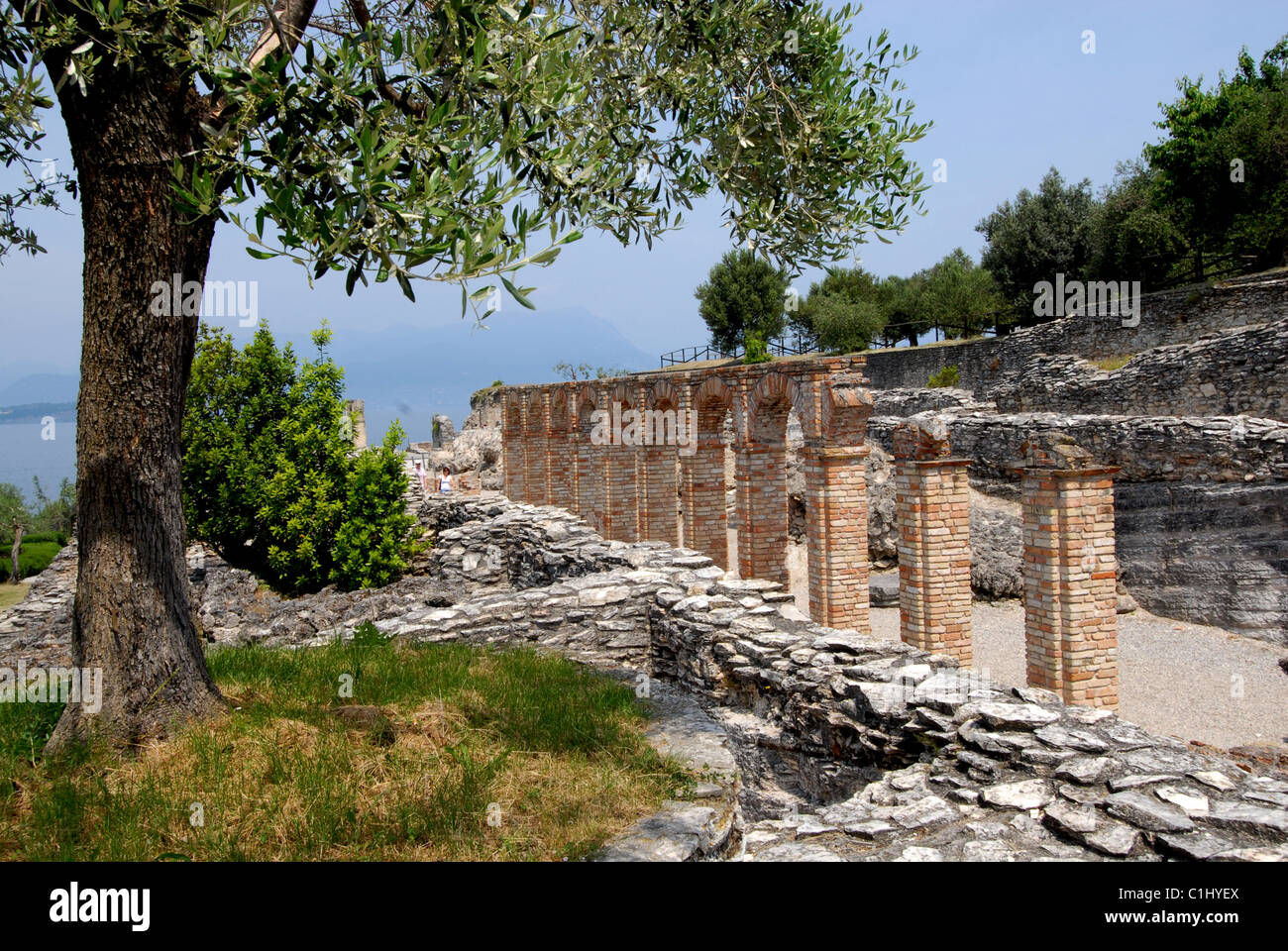 Terme di Catullo, roman ruins at Sirmione, Lake Garda, Italy Stock Photo