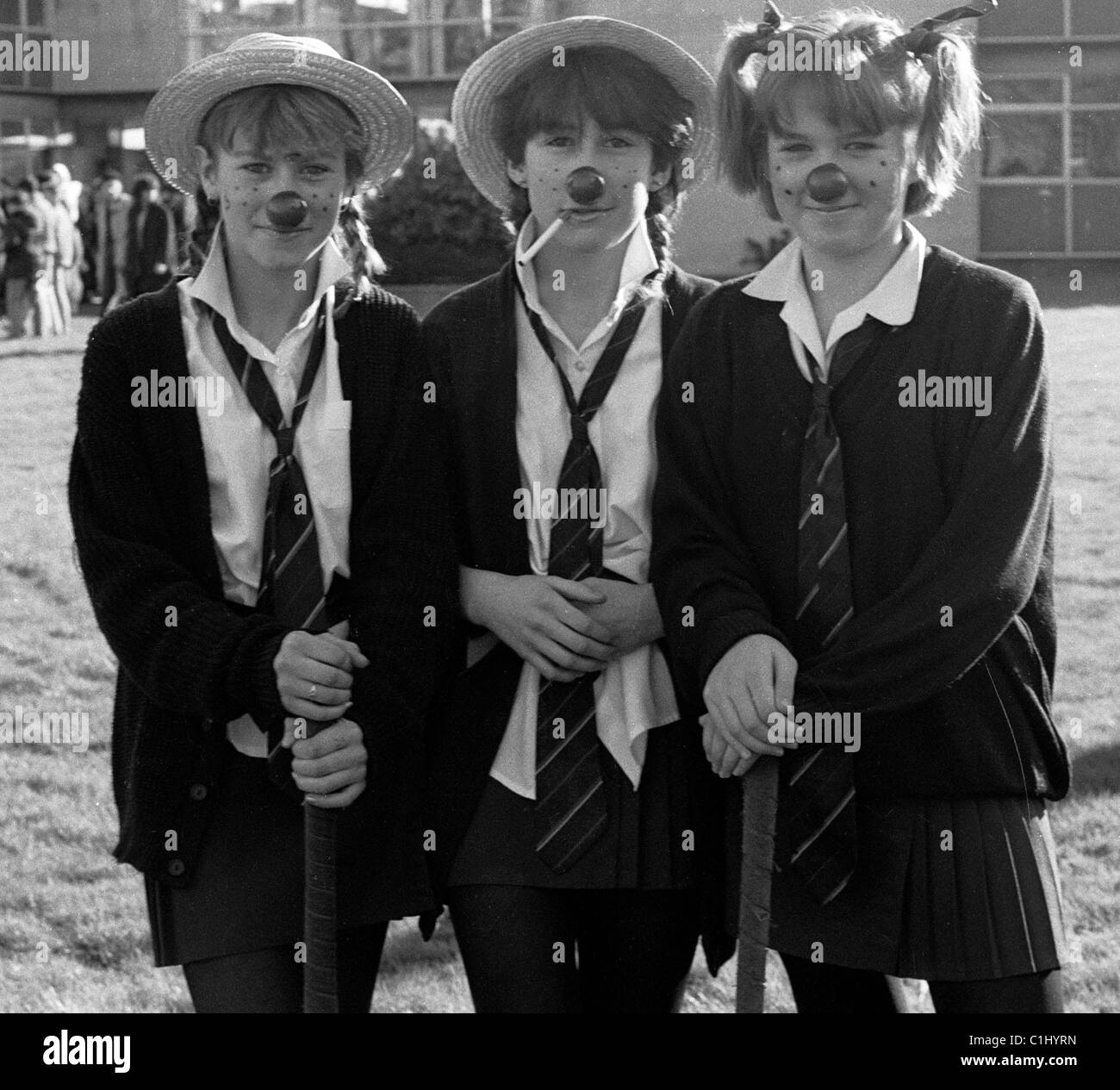 Staff students fancy dress first Comic Relief Red Nose day Devizes