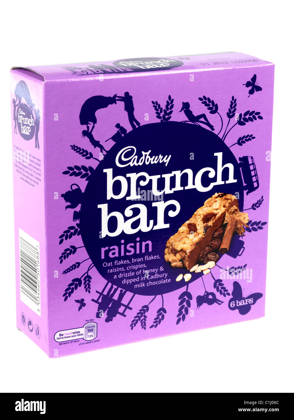 Cadburys chocolate raisin brunch snack bar Cut Out Stock Images