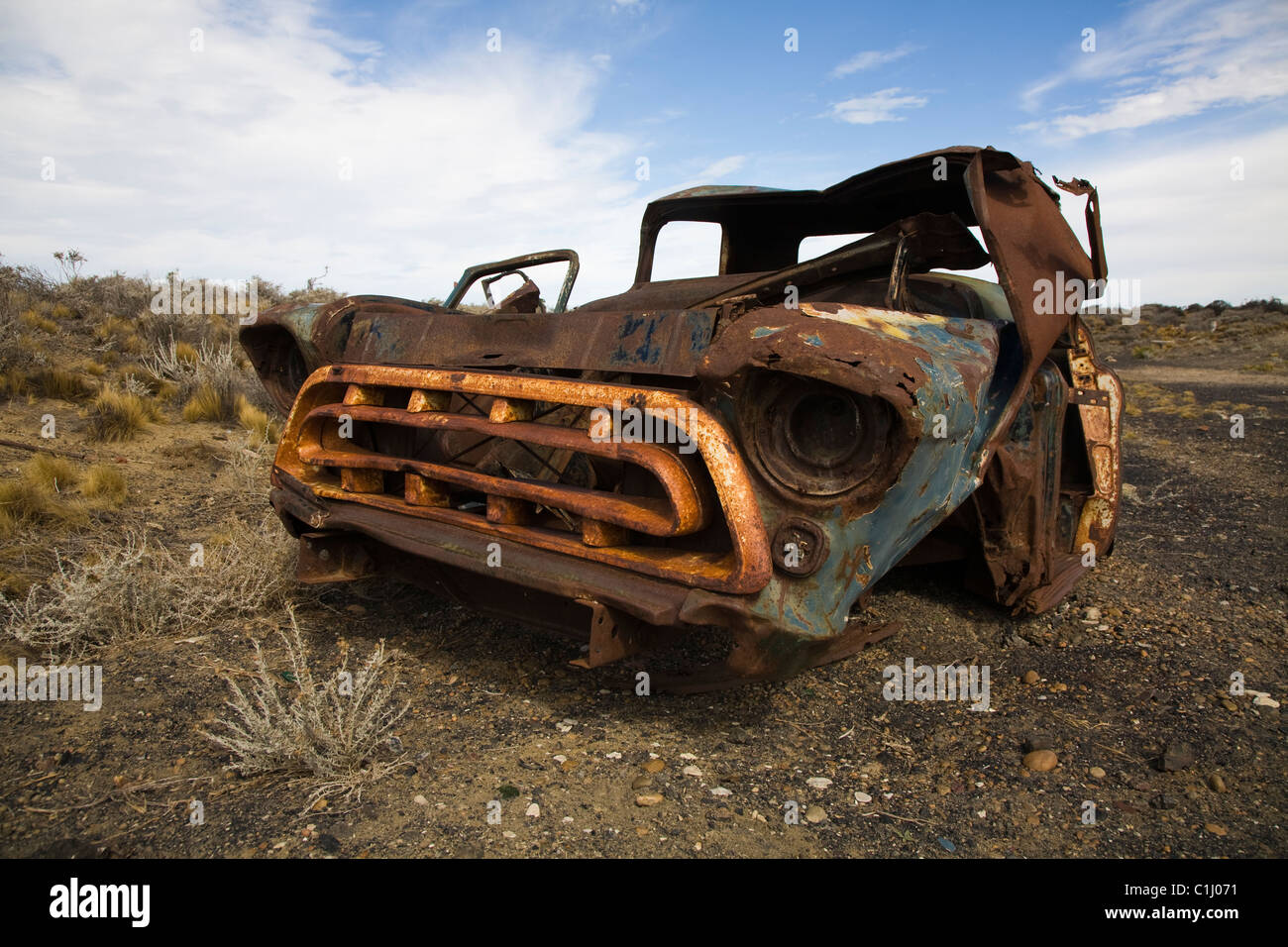 Old car in Patagonia Stock Photo Alamy