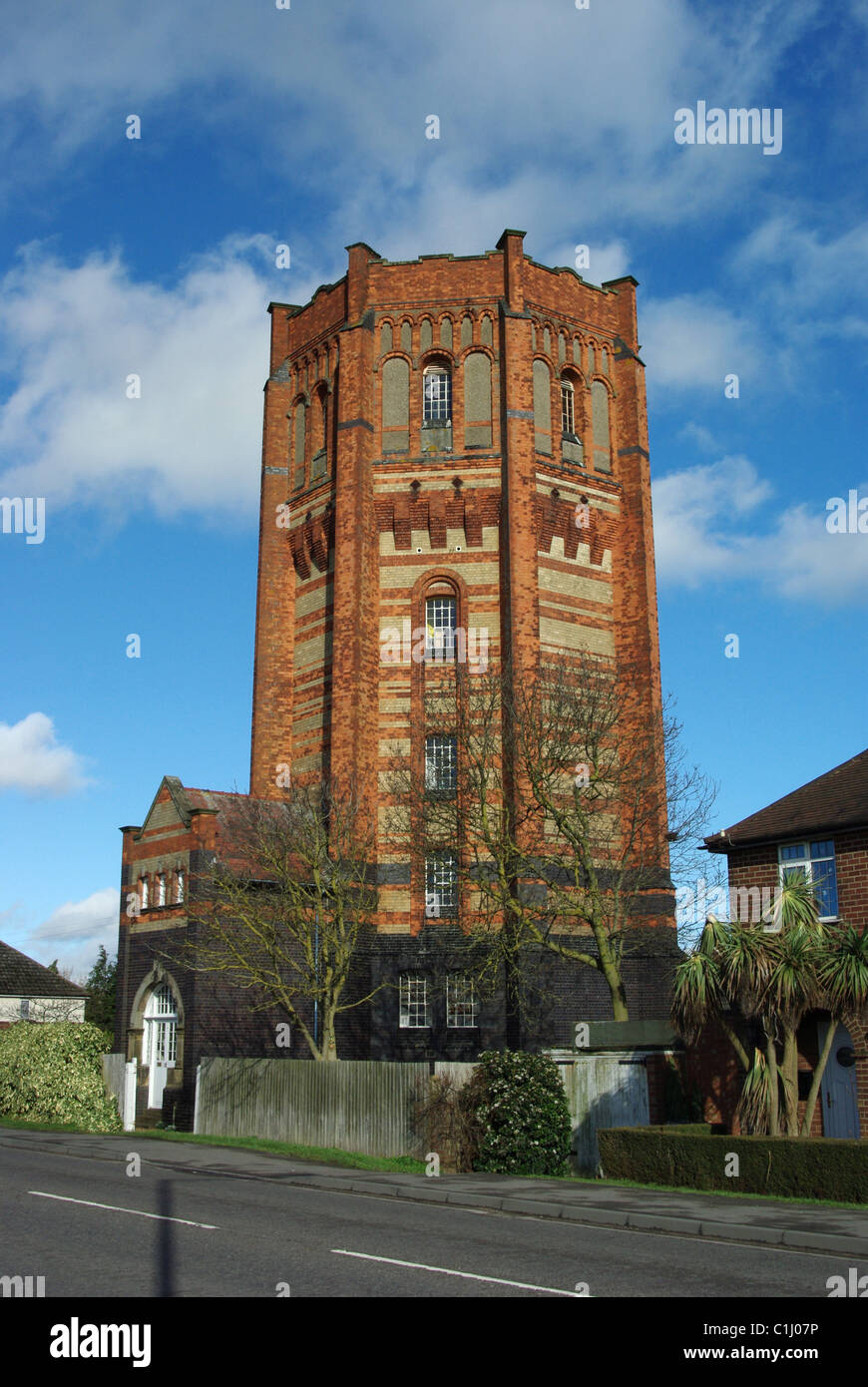 Ornate Victorian water tower in the village of Finedon
