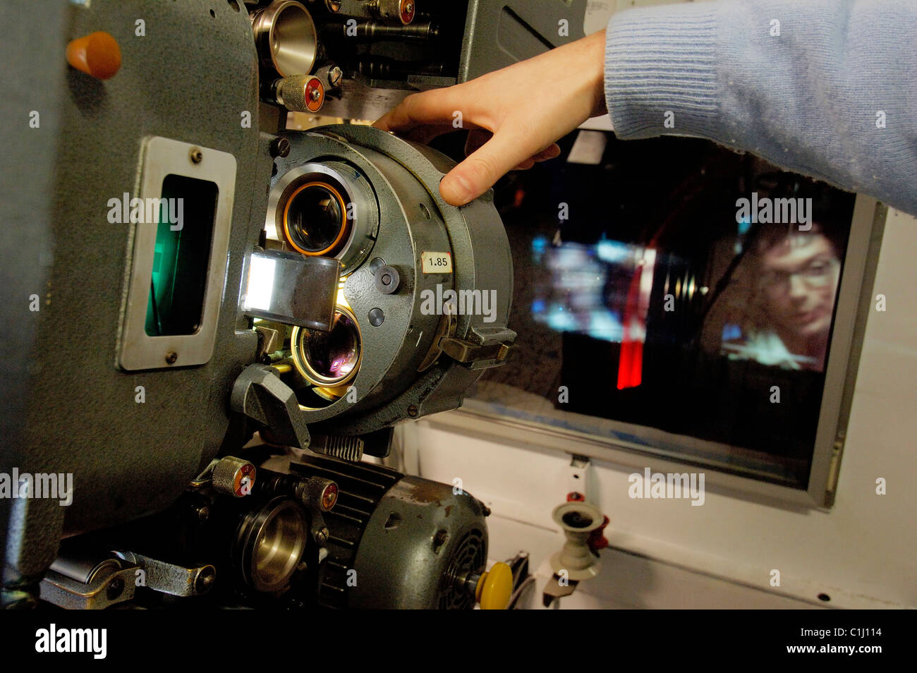 France, Paris, Grand Rex cinema, projector in the projection booth Stock Photo